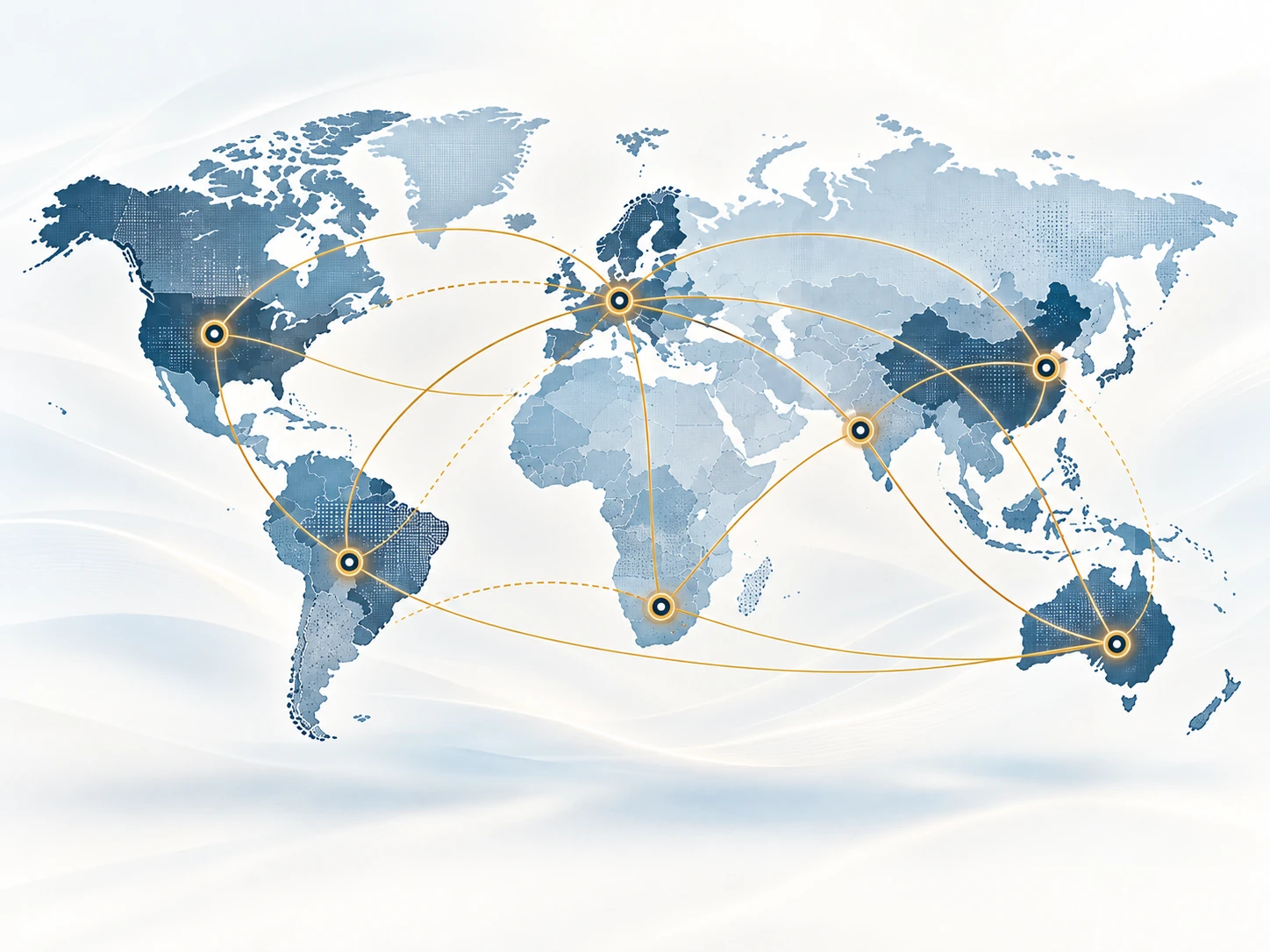 Illustrative global pricing network with linked markets for IRP and MFN scenario modelling